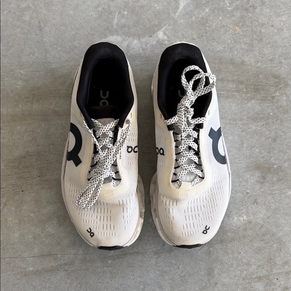 On Running Athletic Shoes in White and Black